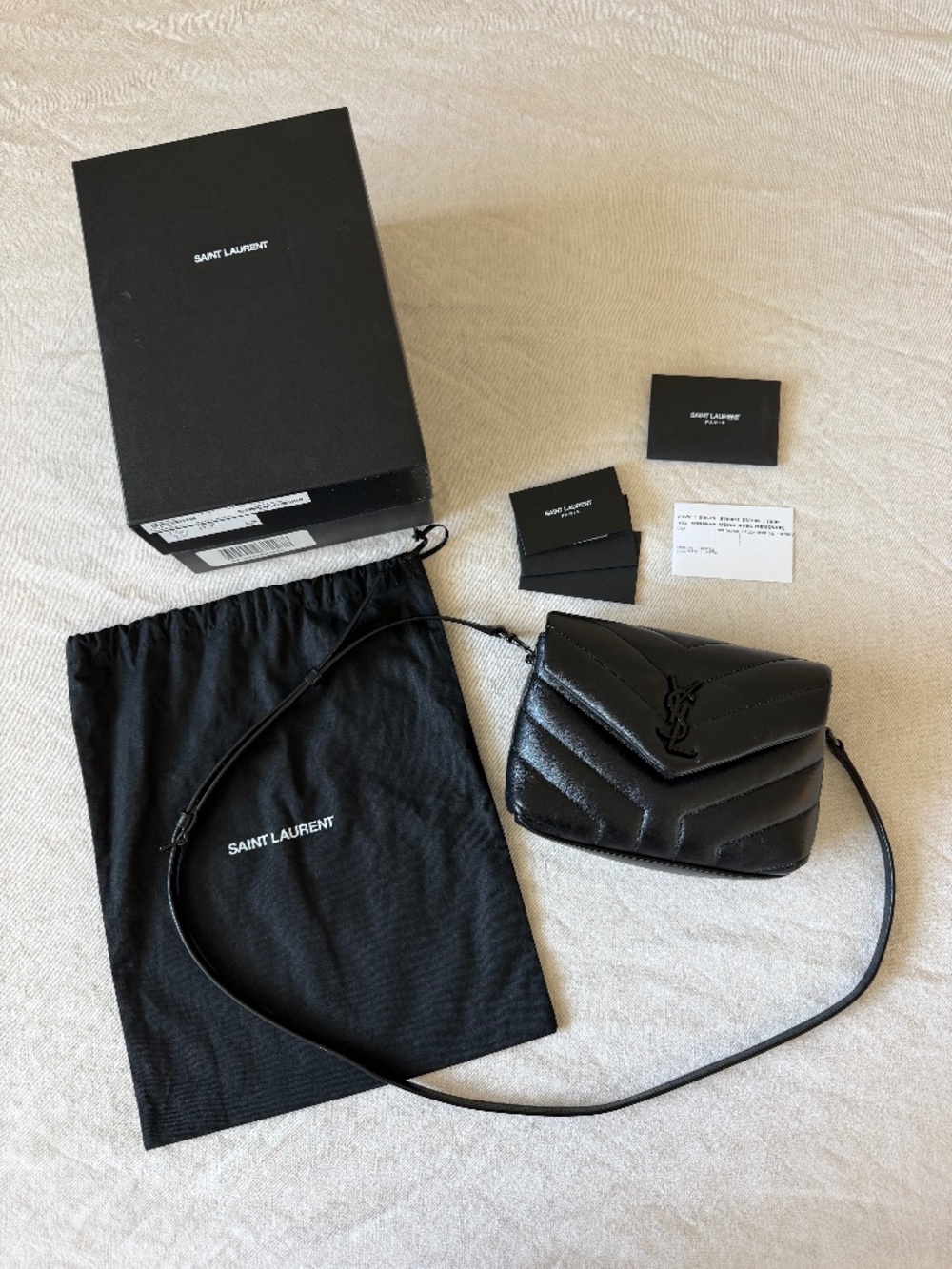 Saint Laurent Toy Monogram Matelasse LouLou Bag, Black/ Black